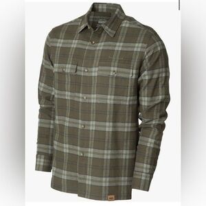 Banded Everglades‎ Button Down Flannel Shirt Dark Olive Green Plaid Outdoors